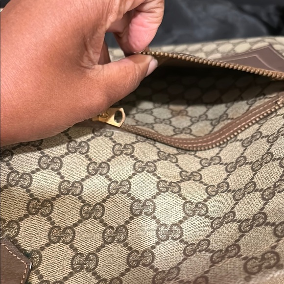 Gucci Monogram Tote Bag with Brown Accents - Picture 6 of 9
